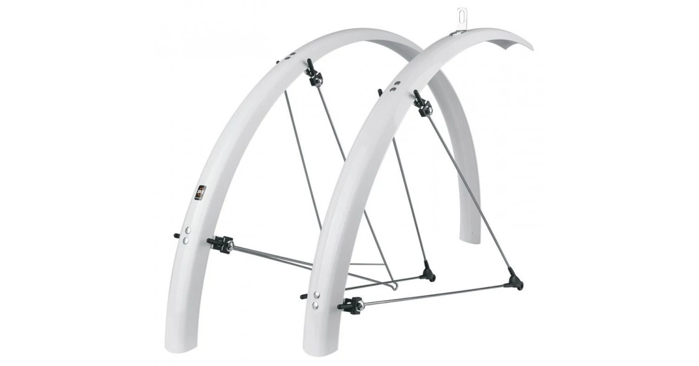SKS GERMANY BLUEMELS Basic Set spatbordenset, 27,5-29 65MM Silver Set spatbordenset, fietsaccessoires (van robuuste sandwichconstructie, ASR- veiligheidssysteem, V-stutten met bevestigingsbruggen